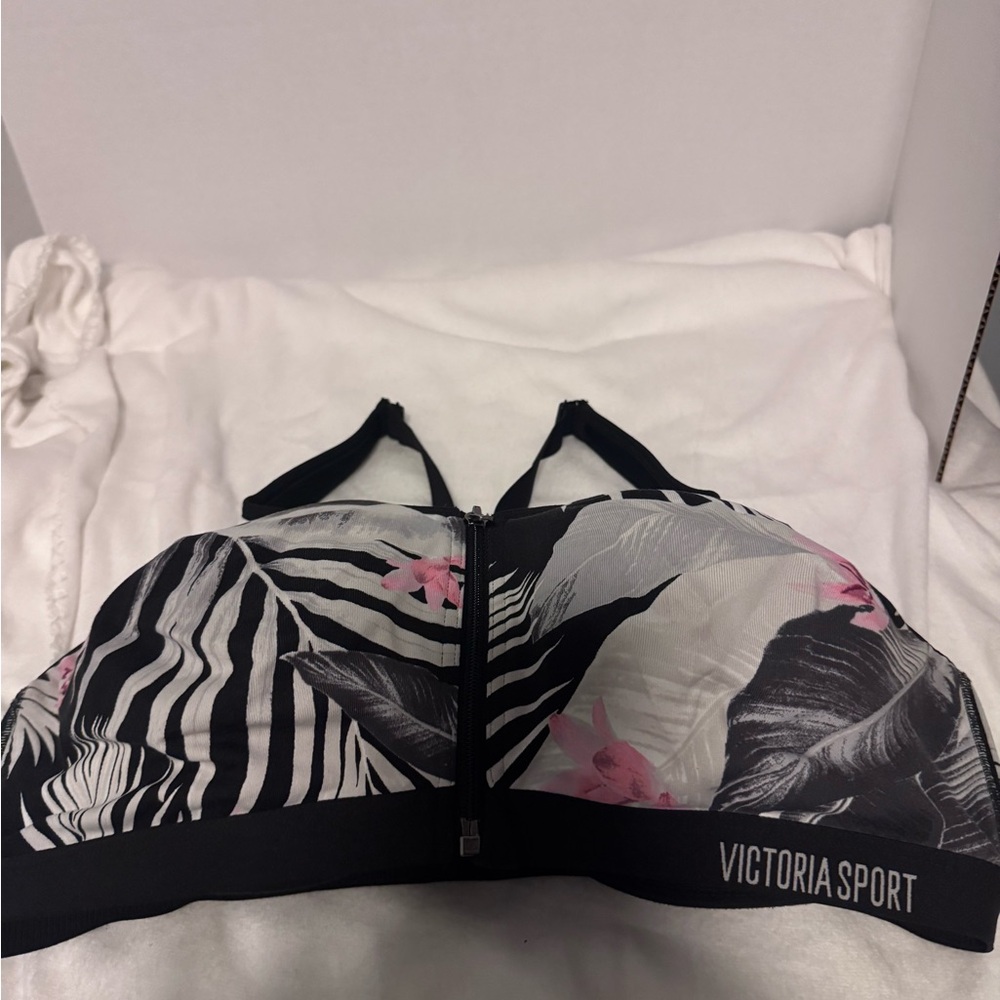 Black and Pink Victoria Secret Sports Bra Front Closure p4